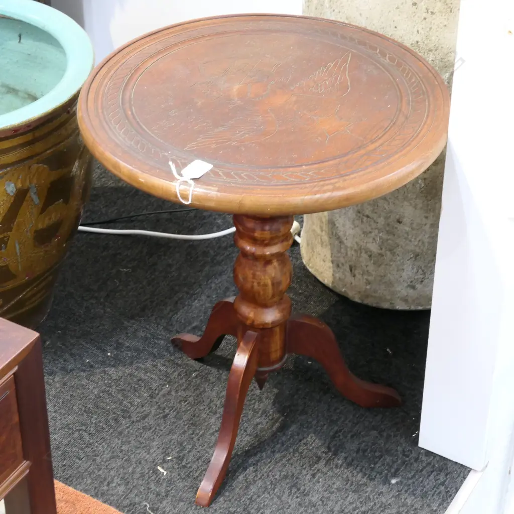 TURNED WOODEN SIDE TABLE H. 520MM Image 1++