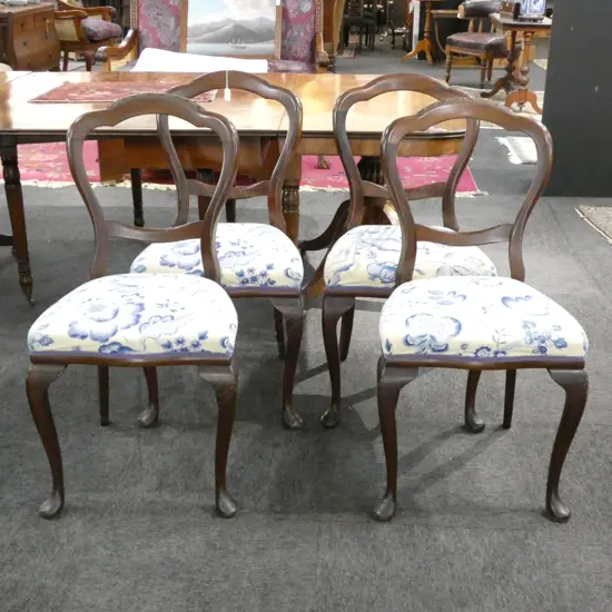 4 BALLOON BACK DINING CHAIRS