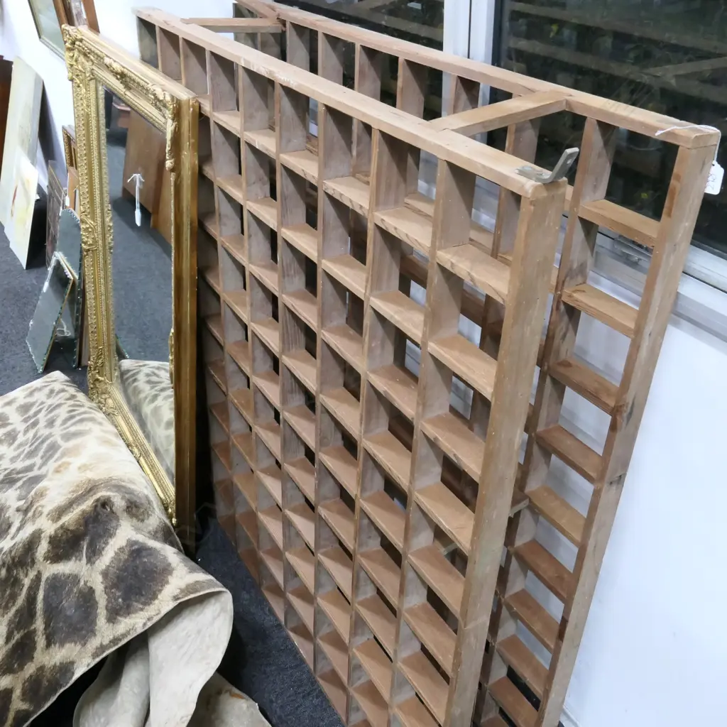 LARGE WOODEN WINE RACK 1.2M SQ Image 1++