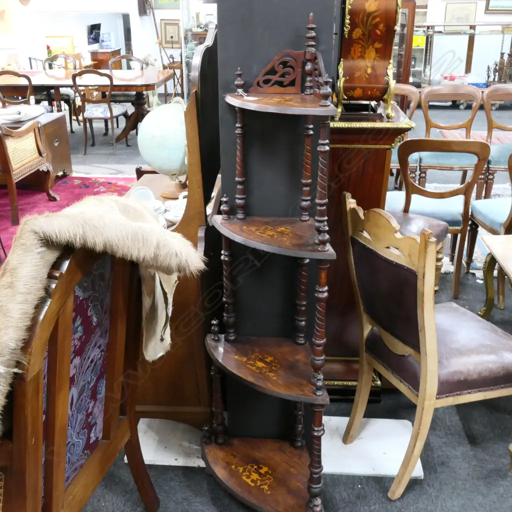 INLAY VICTORIAN 4 TIER WHAT NOT H. 1490MM Image 1++