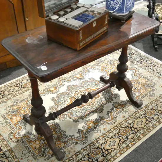 ANTIQUE ROSEWOOD CARD TABLE L. 930MM