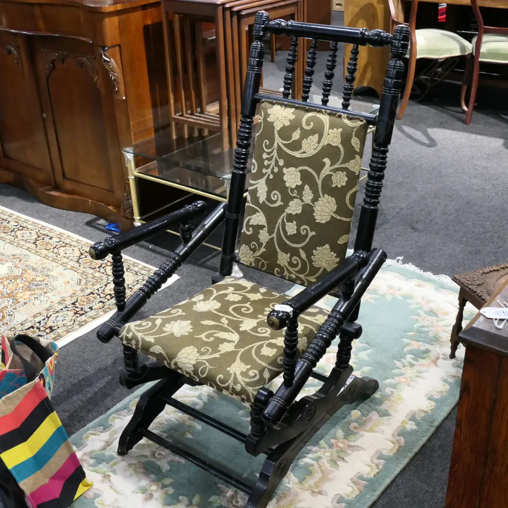 EBONIZED ROCKING CHAIR  Image 1++