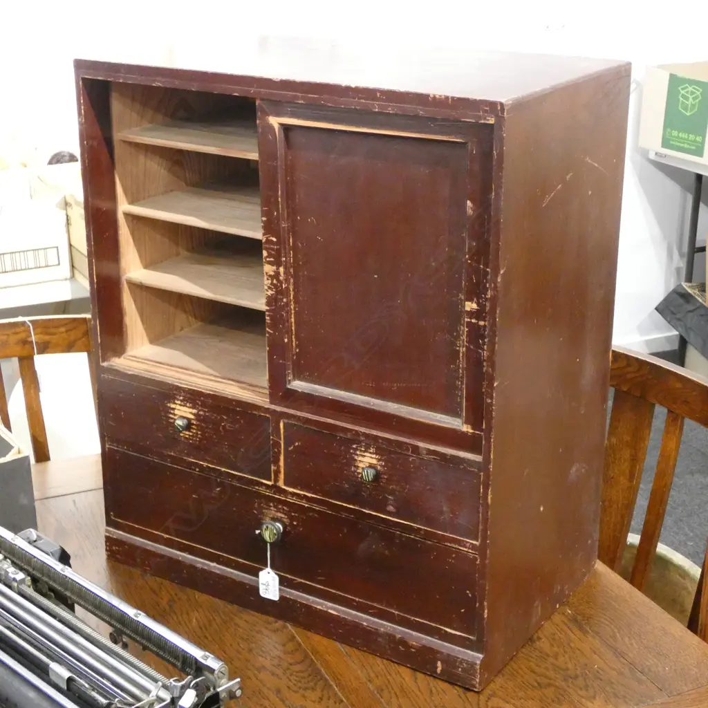 VINTAGE JAPANESE CHEST H. 585MM W. 500MM Image 1++