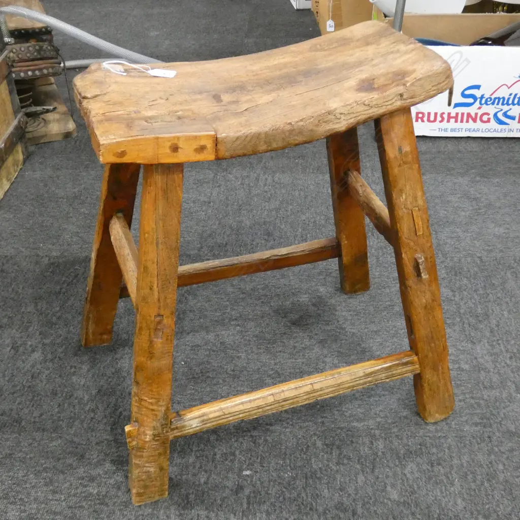 VINTAGE WOODEN STOOL Image 1++