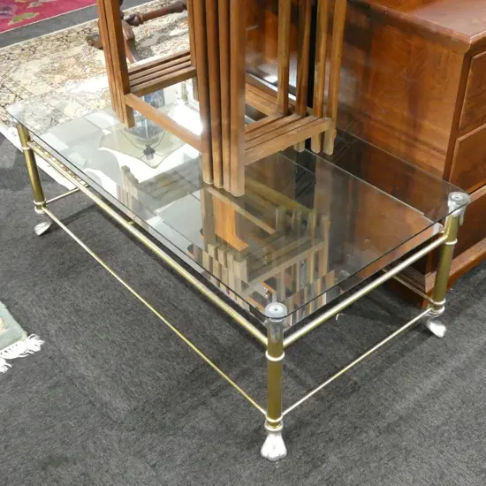 GLASS & METAL COFFEE TABLE L. 1100MM