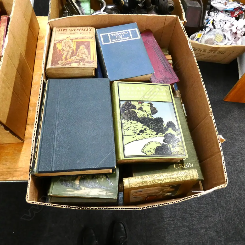 BOX OF OLD VINTAGE BOOKS Image 1++