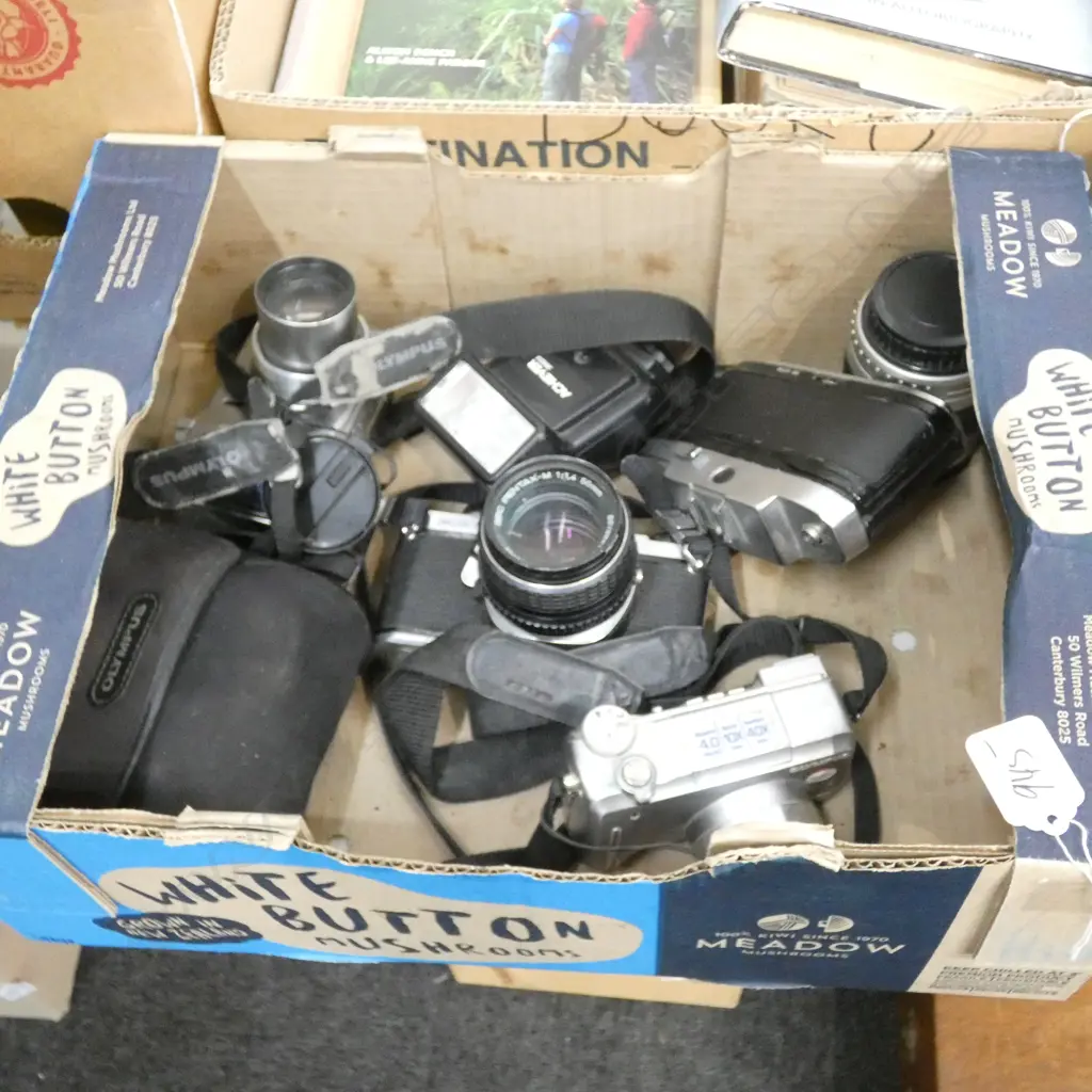 BOX LOT ASST CAMERAS ETC Image 1++