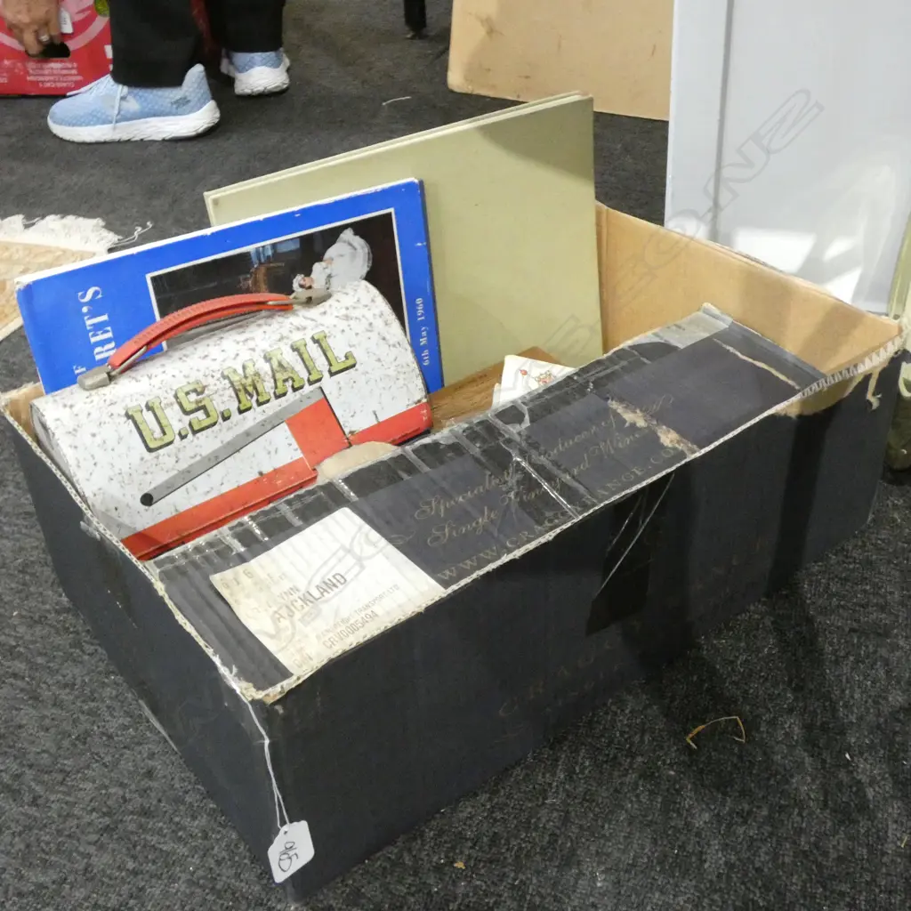 BOX LOT 2 ROYAL BOOKS, TIN LUNCHBOX, ETC Image 1++