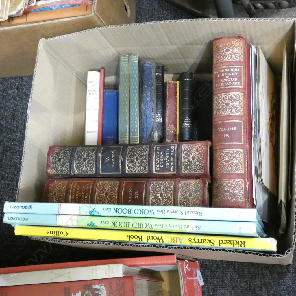 BOX LOT VINTAGE BOOKS; BIBLES ETC Image 1++