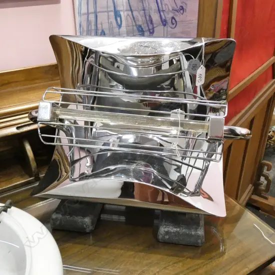 1930'S ART DECO LGE CHROME HMV BRUTON HEATER