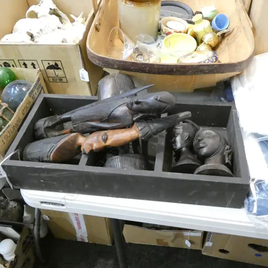 ASST AFRICAN CARVINGS ,SOME EBONY