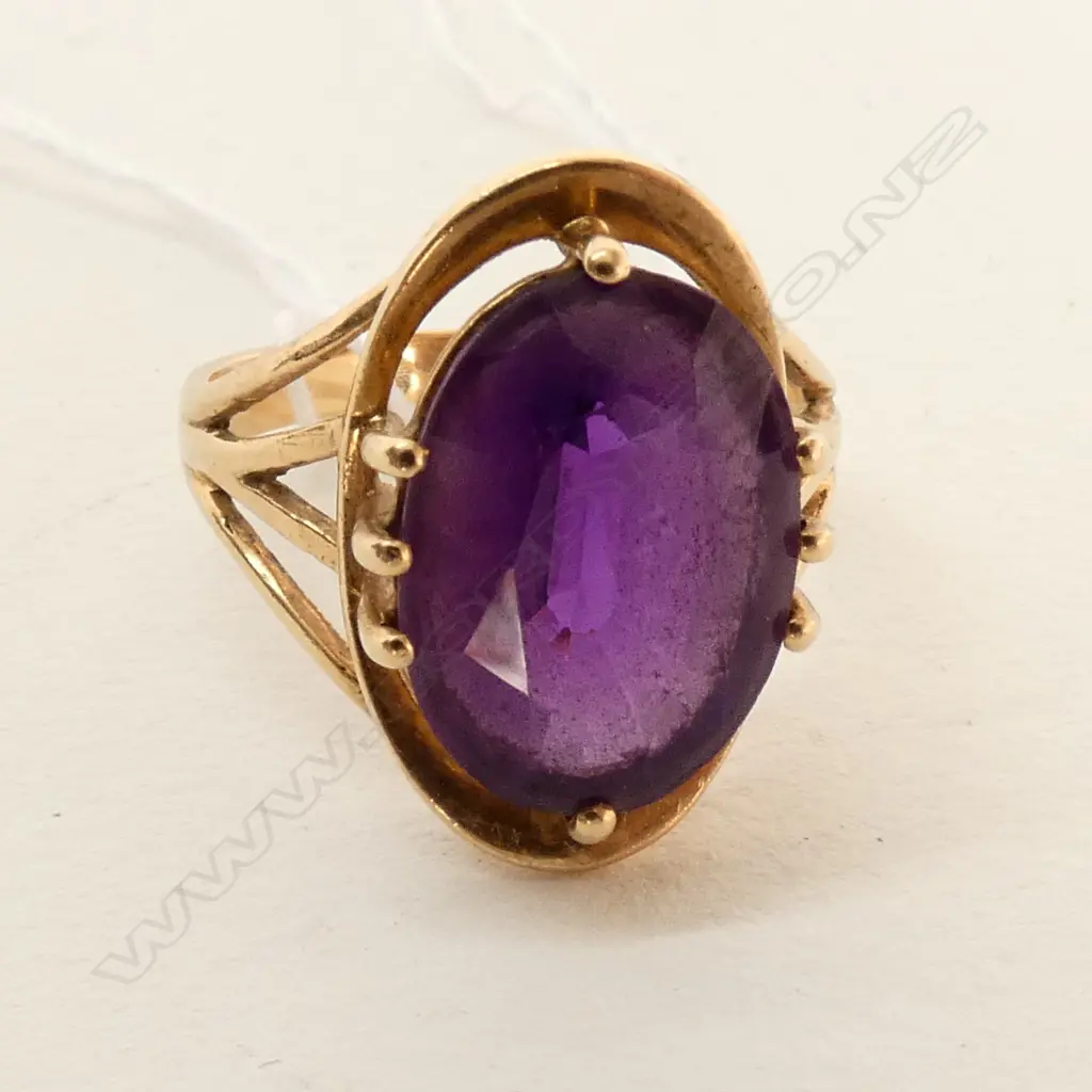 9CT AMYTHEST RING O SIZE Image 1++