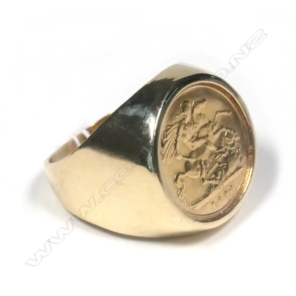 22CT & 9CT HALF SOVEREIGN RING INS.VAL.$3000 Image 1++