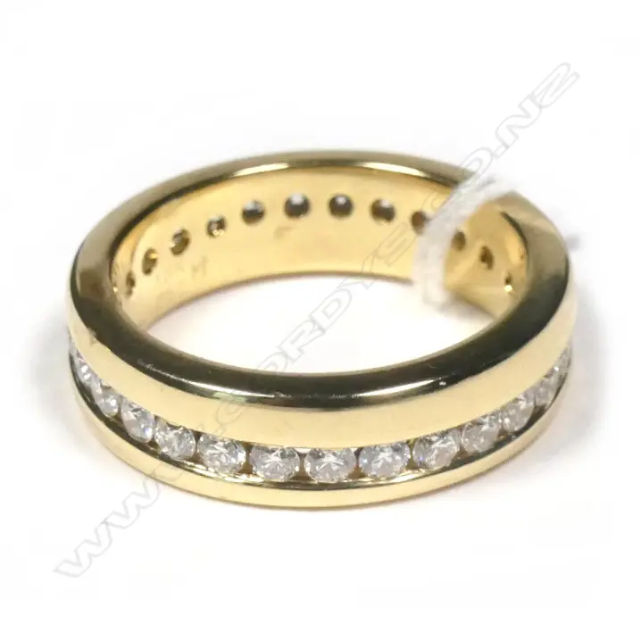 18CT Y/GOLD DIA. ETERNITY BAND RING INS VAL.$5900 Image 1++