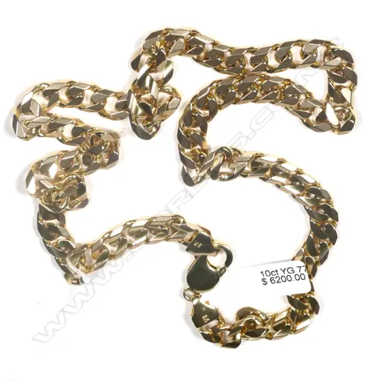 10ct Y/GOLD CURB LINK CHAIN. VAL. $9500