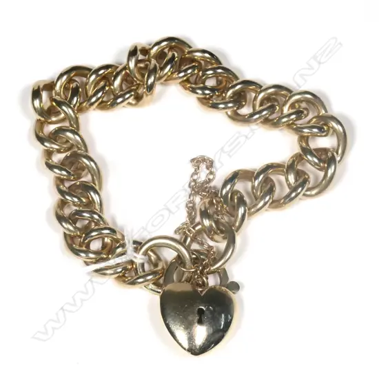 9CT Y/GOLD CURB LINK BRACELET INS VAL.$6650K
