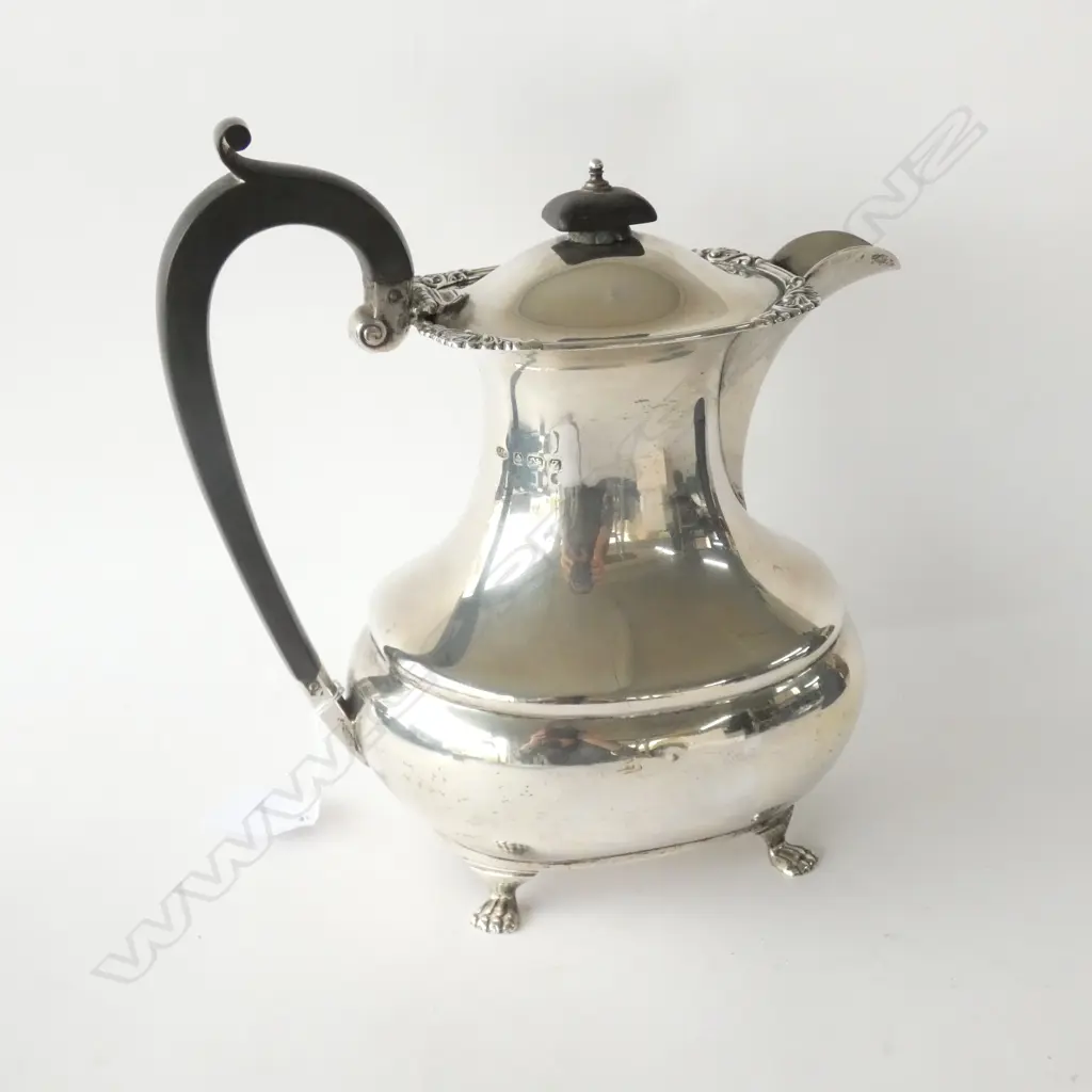 STG SILVER HOT WATER POT B'HAM 1924 571 GRAMS TOTAL Image 1++