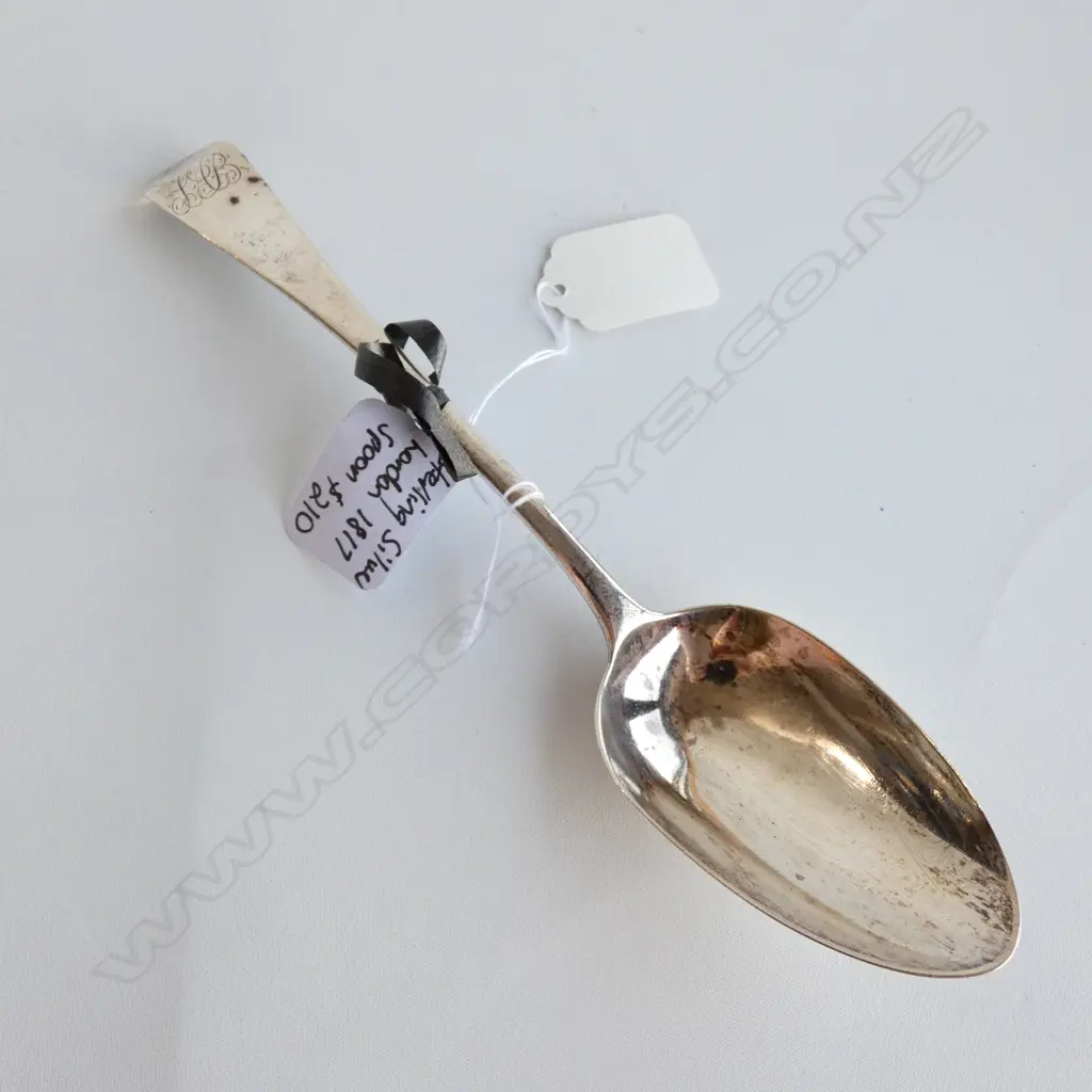 GEORGIAN STG SILVER TABLE SPOON LONDON 1817 Image 1++