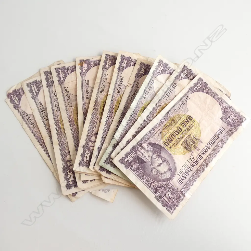 COLLECTION OF £1 NZ BANK NOTES Image 1++