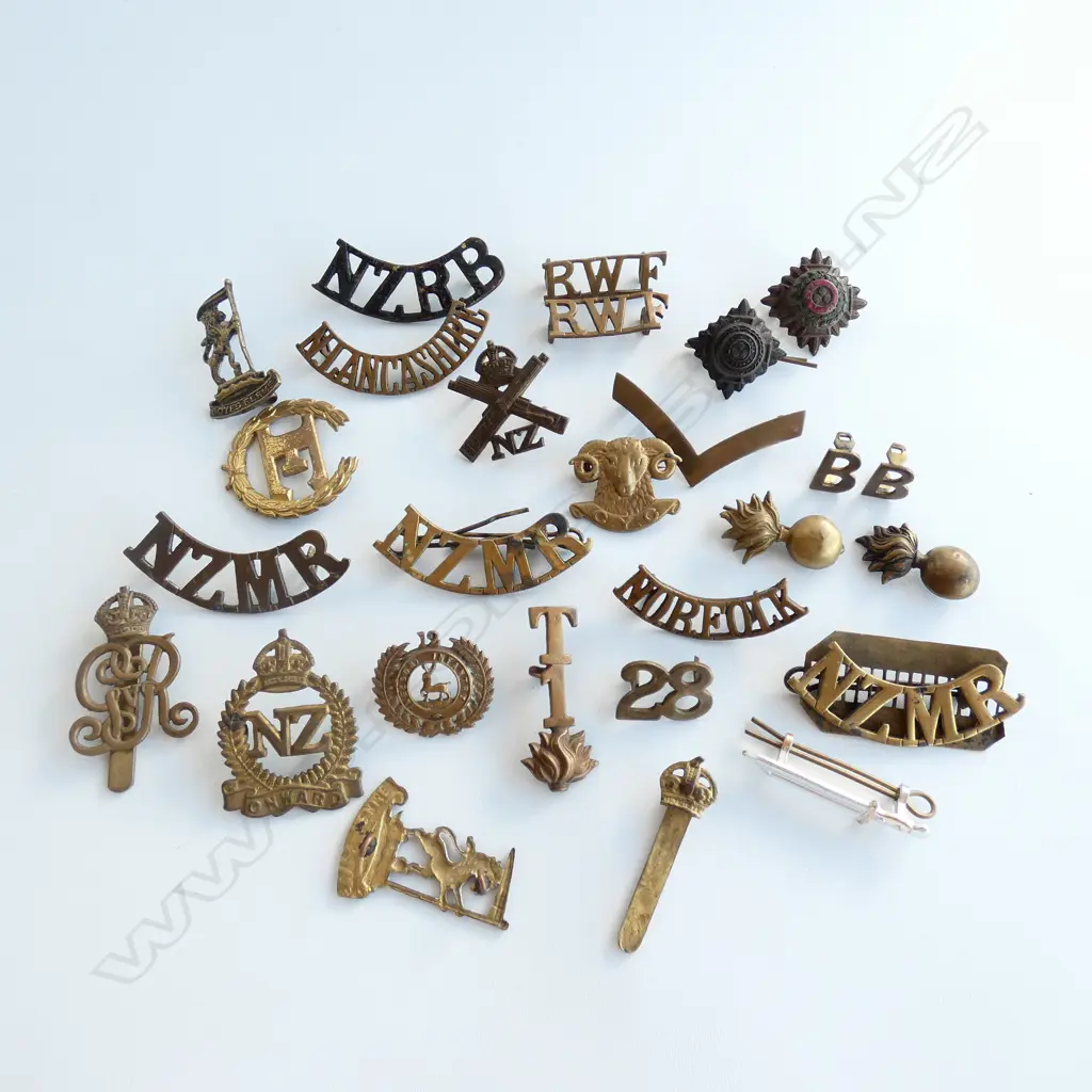 ASST NZ MILITARY BADGES; RWF, NZMR, ETC Image 1++
