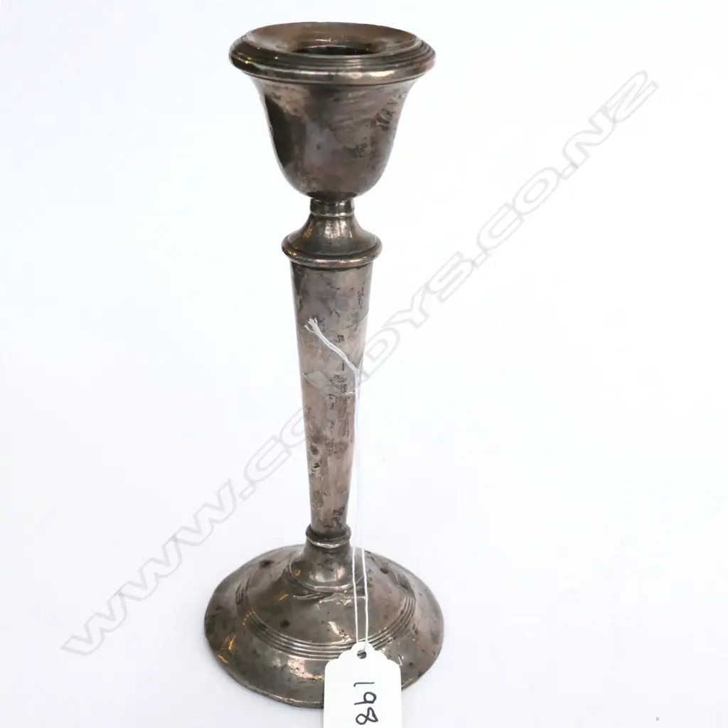 STG SILVER WEIGHTED CANDLE STICK A/F H 190 MM Image 1++