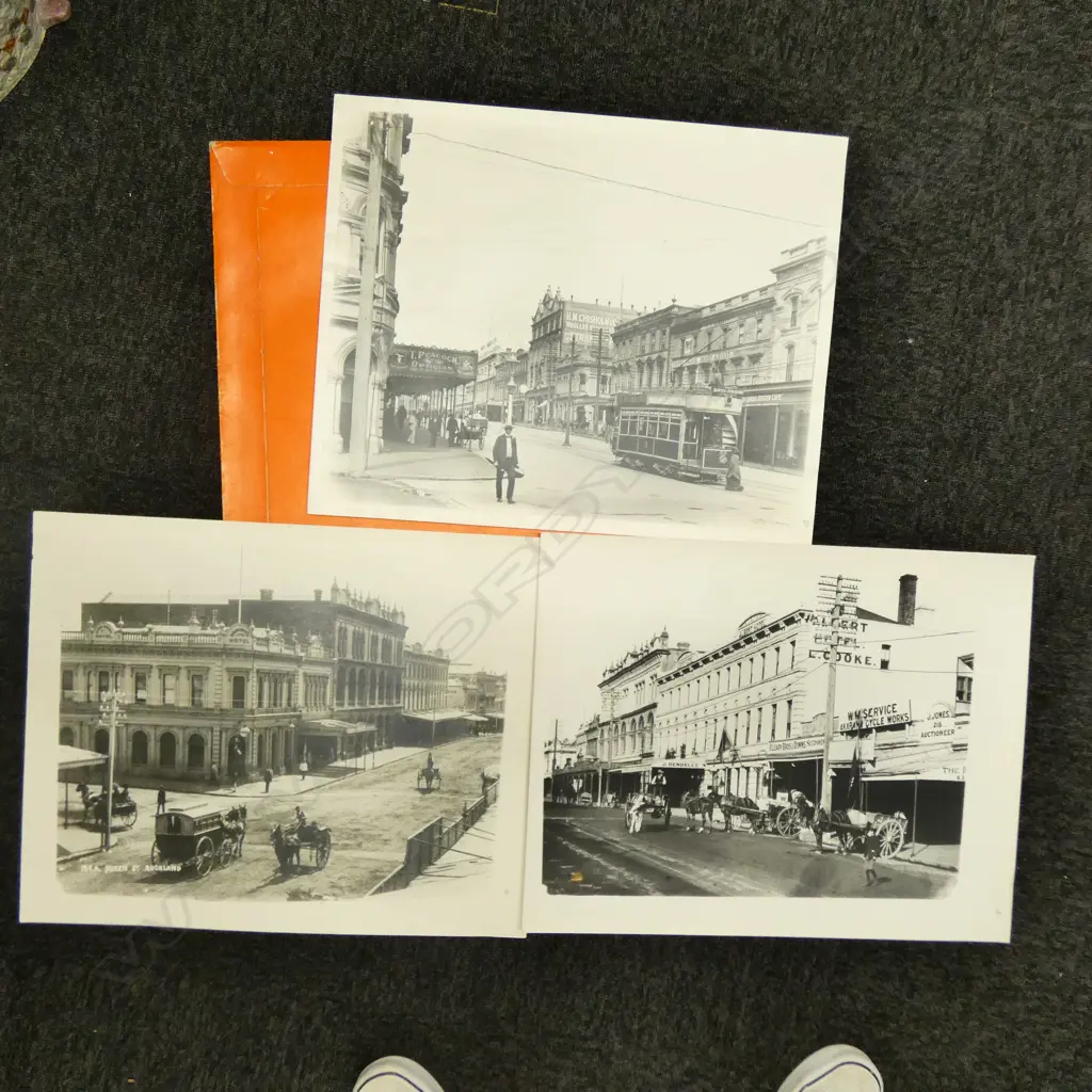 3X BLACK AND WHITE OLD AUCKLAND PRINTS - UNFRAMED Image 1++