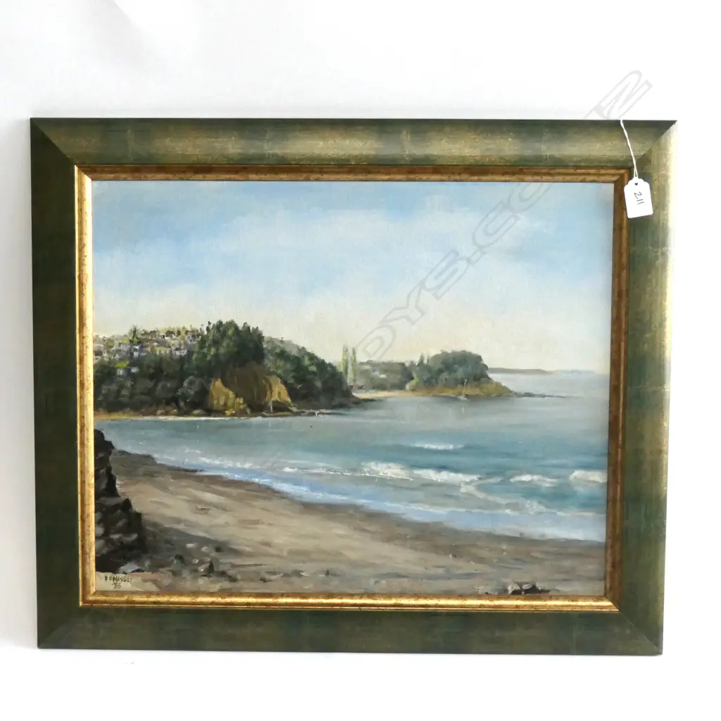 F. F. MASSEY COASTAL LANDSCAPE OIL ON BOARD 495 X 395MM IMAGE SIZE Image 1++