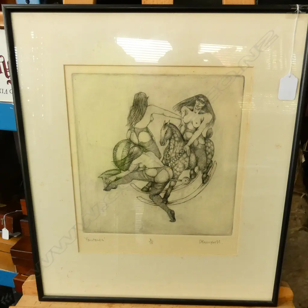 "FANTASIES"  BY C A CAMPBELL 2/15 WORK ON PAPER SIGNED AND DATED Image 1++