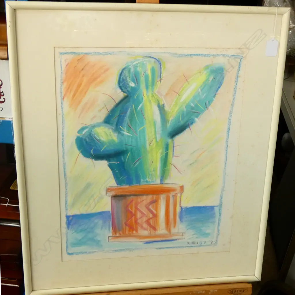 REIDY, 1985 PASTEL ON PAPER  FRAMED AND SIGNED Image 1++