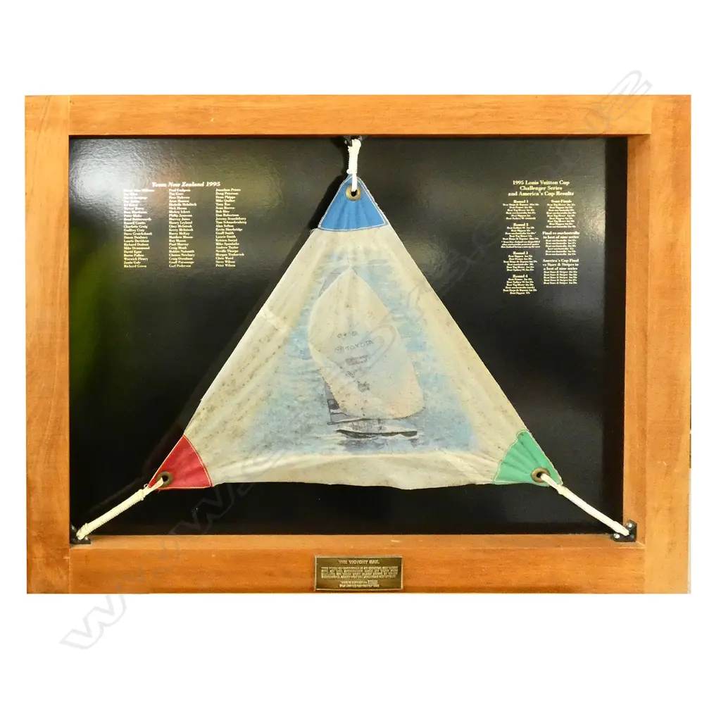 AMERICAS CUP TEAM  NZ 1995 SPINNAKER SECTION, FRAMED - CUT 098 Image 1++