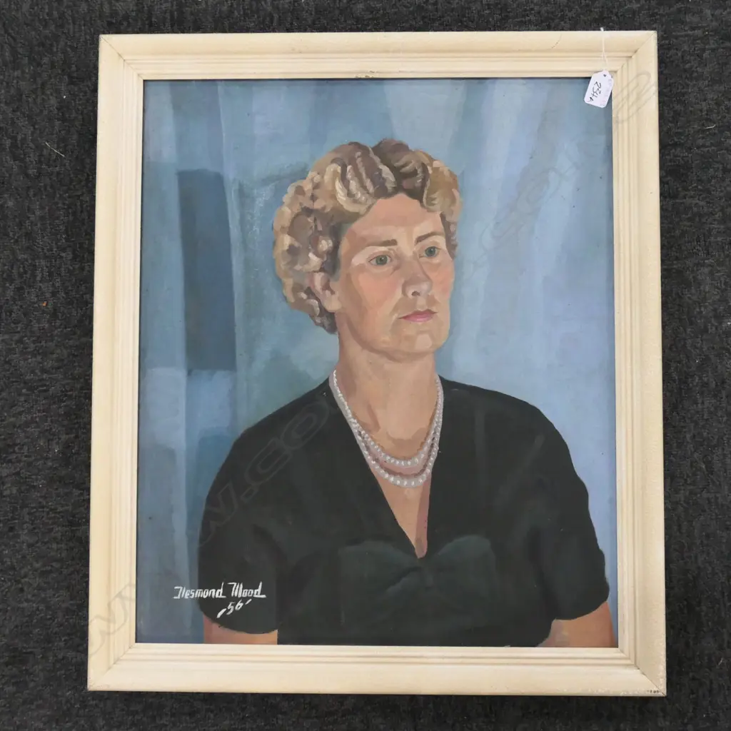DESMOND WOOD 1956 GOUCHE PORTRAIT "MAVIS" Image 1++