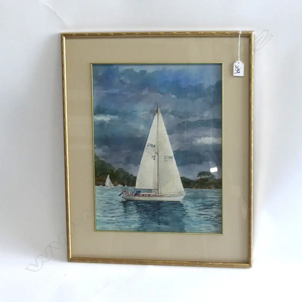 ARTIST UNKNOWN W/C OF YACHT 'CARA' 410 X 310MM IMAGE Image 1++