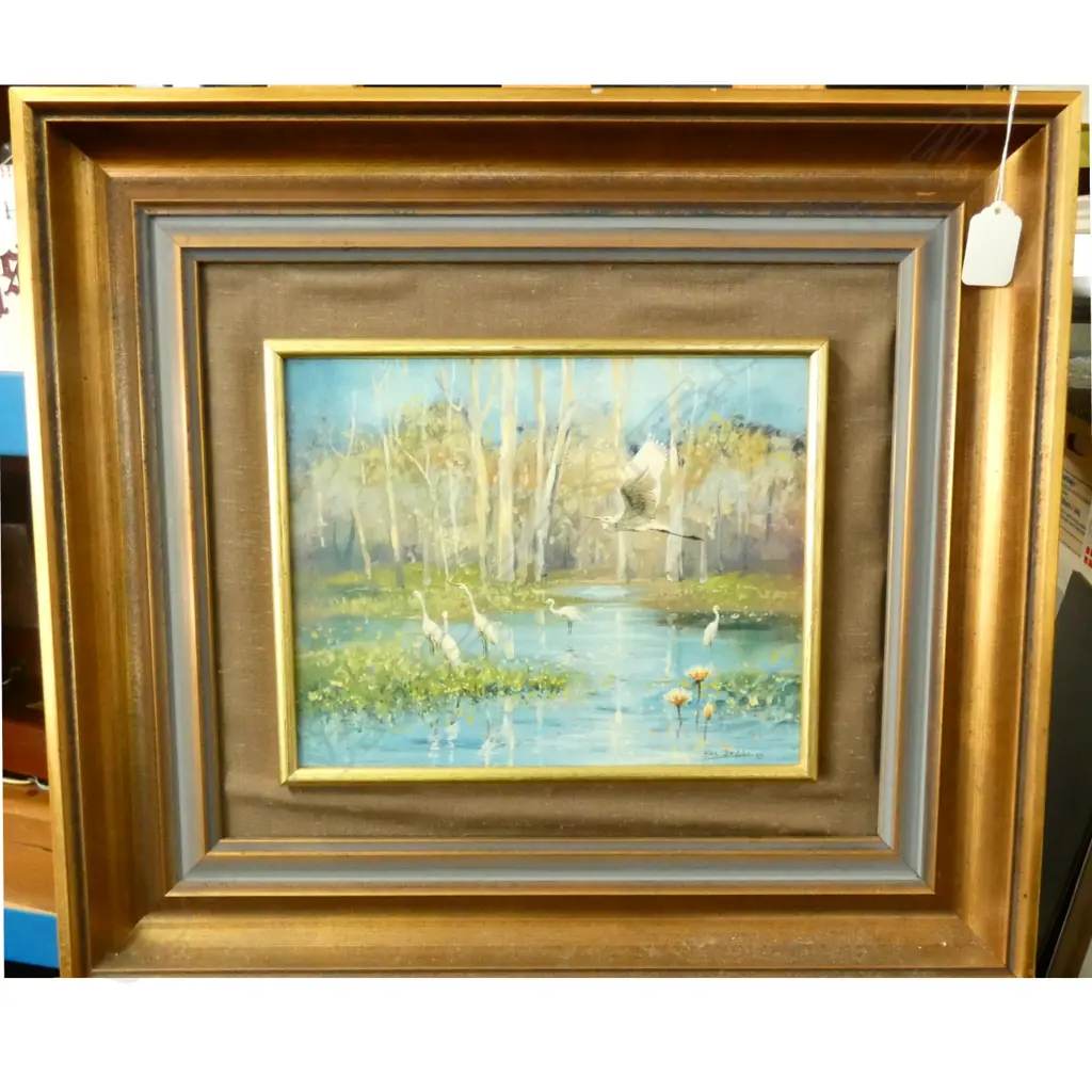 BILL BEVAN, SIGNED, OIL ON BOARD 'BILLABONG, KAKADU NATIONAL PARK', 195 x 250mm Image 1++