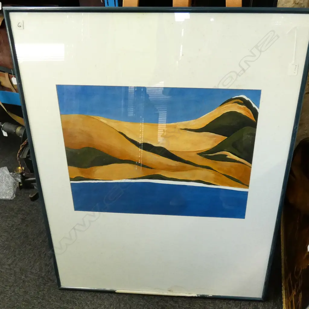LARGE UNSIGNED ACRYLIC ON PAPER – HOKIANGA SANDHILLS Image 1++