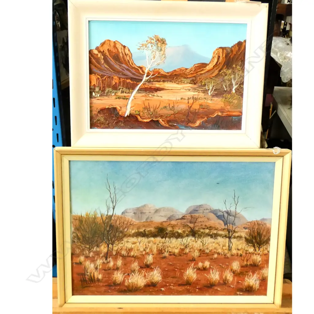 2 SMALL AUSTRALIAN OUTBACK OILS, L.HALL & H.GUTH Image 1++