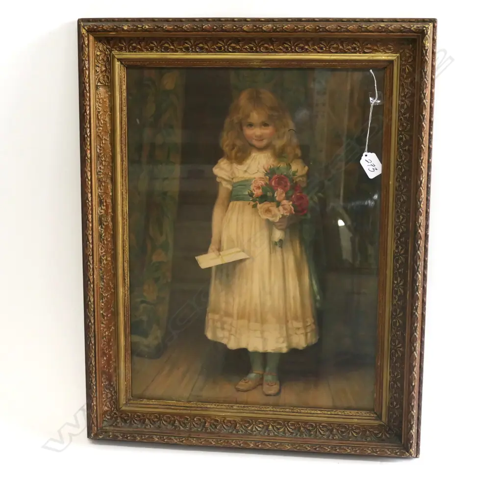 VINTAGE PEARS PRINT GIRL 620x490mm Image 1++