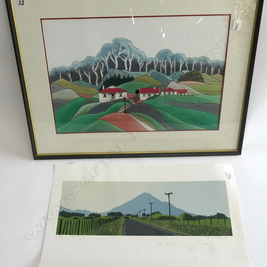 BRIAN ROWE WATERCOLOUR & PETER LAMBERT PRINT Image 1++
