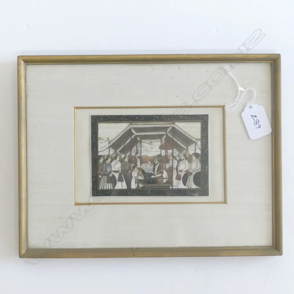 PAINTED INDIAN SCENE ON IVORY 80 X 120 MM Image 1++
