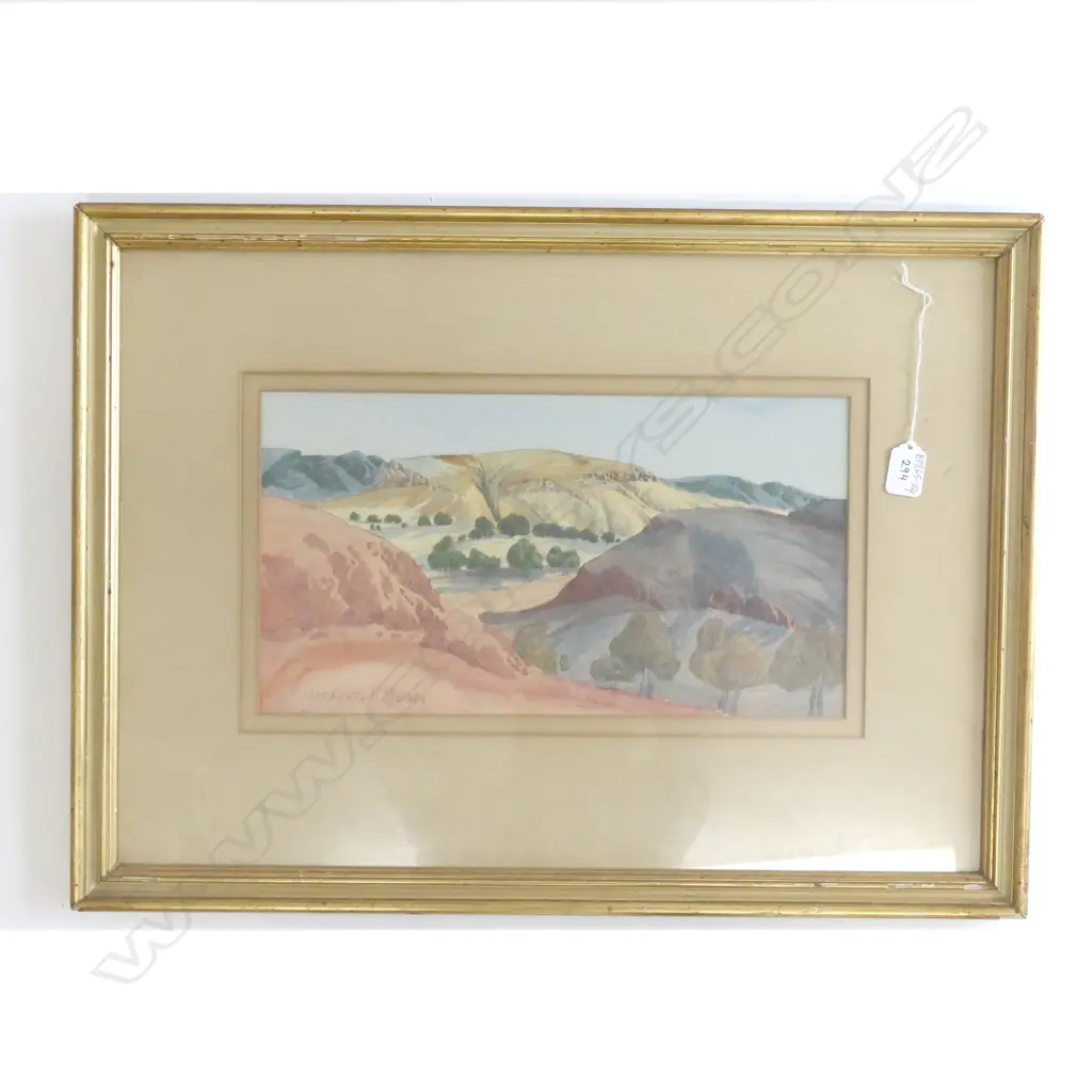 A WATER COLOUR LANDSCAPE OIL BY HERBERT RABERABA (ABORIGINAL) 650MM Image 1++