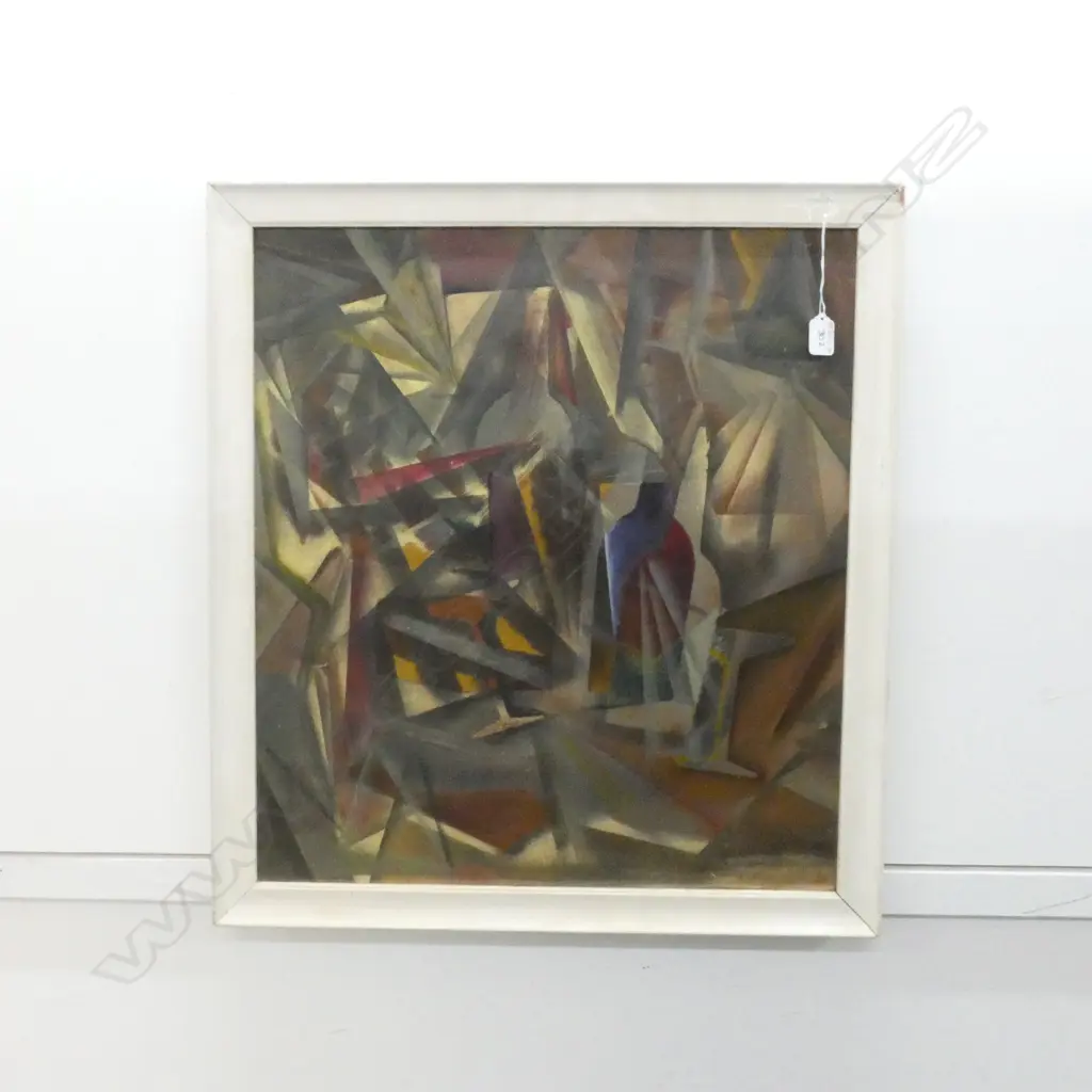 A 1950S CUBIST OIL 685MM Image 1++
