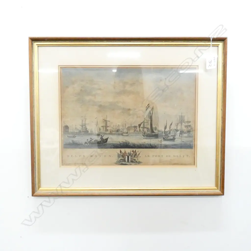 FRAMED COLOURED LITHOGRAPH ON PAPER AMSTERDAM 1780  360MM  X 260MM Image 1++