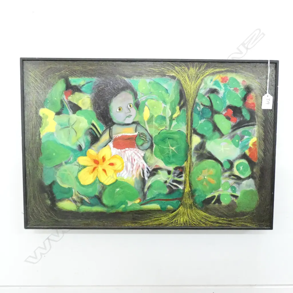 SARAH COLEMAN  OIL ON BOARD "MAORI DOLL" 410  MM X 620 MM Image 1++