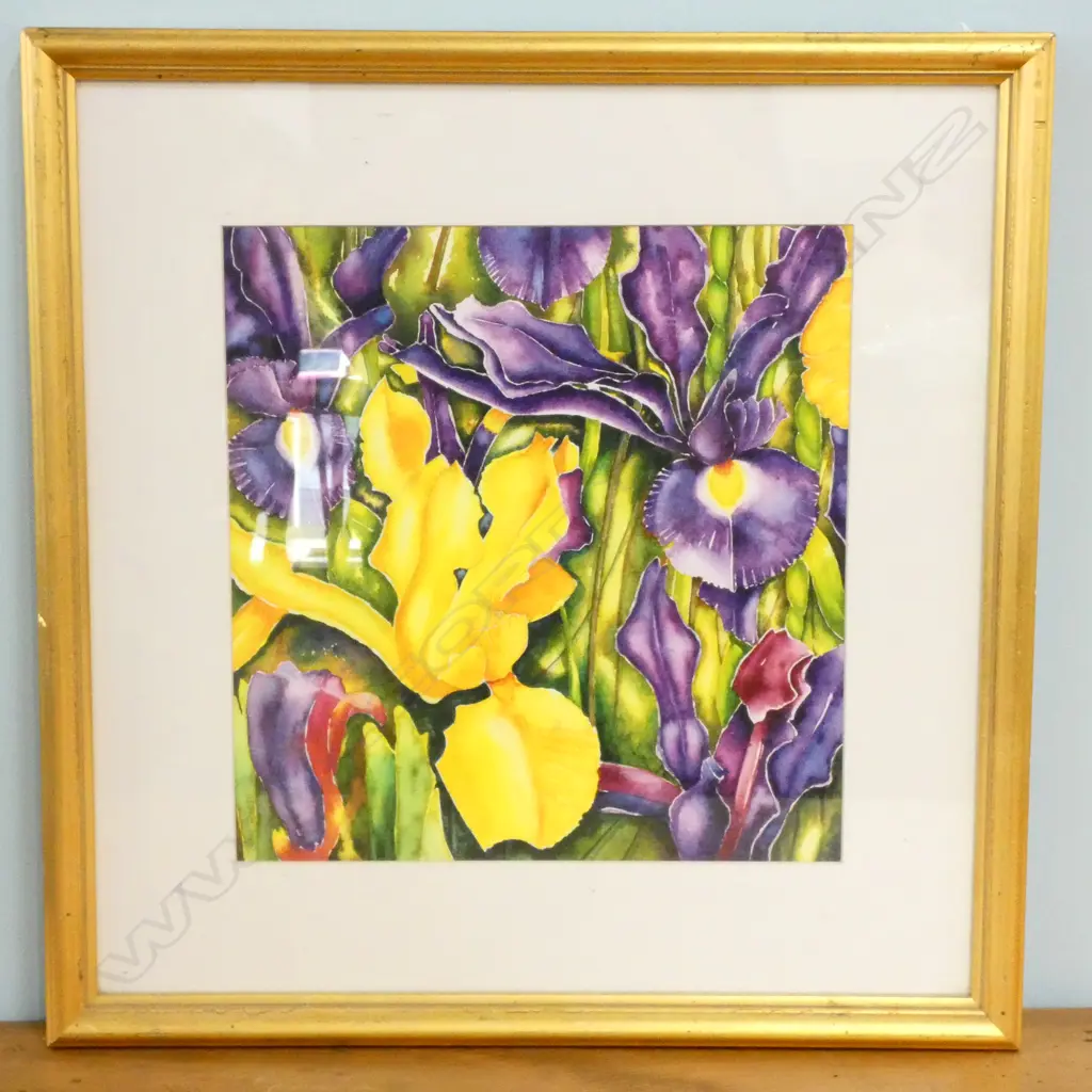 AVIS BUGGS 'IRISES' W/C 315 X 330MM IMAGE Image 1++