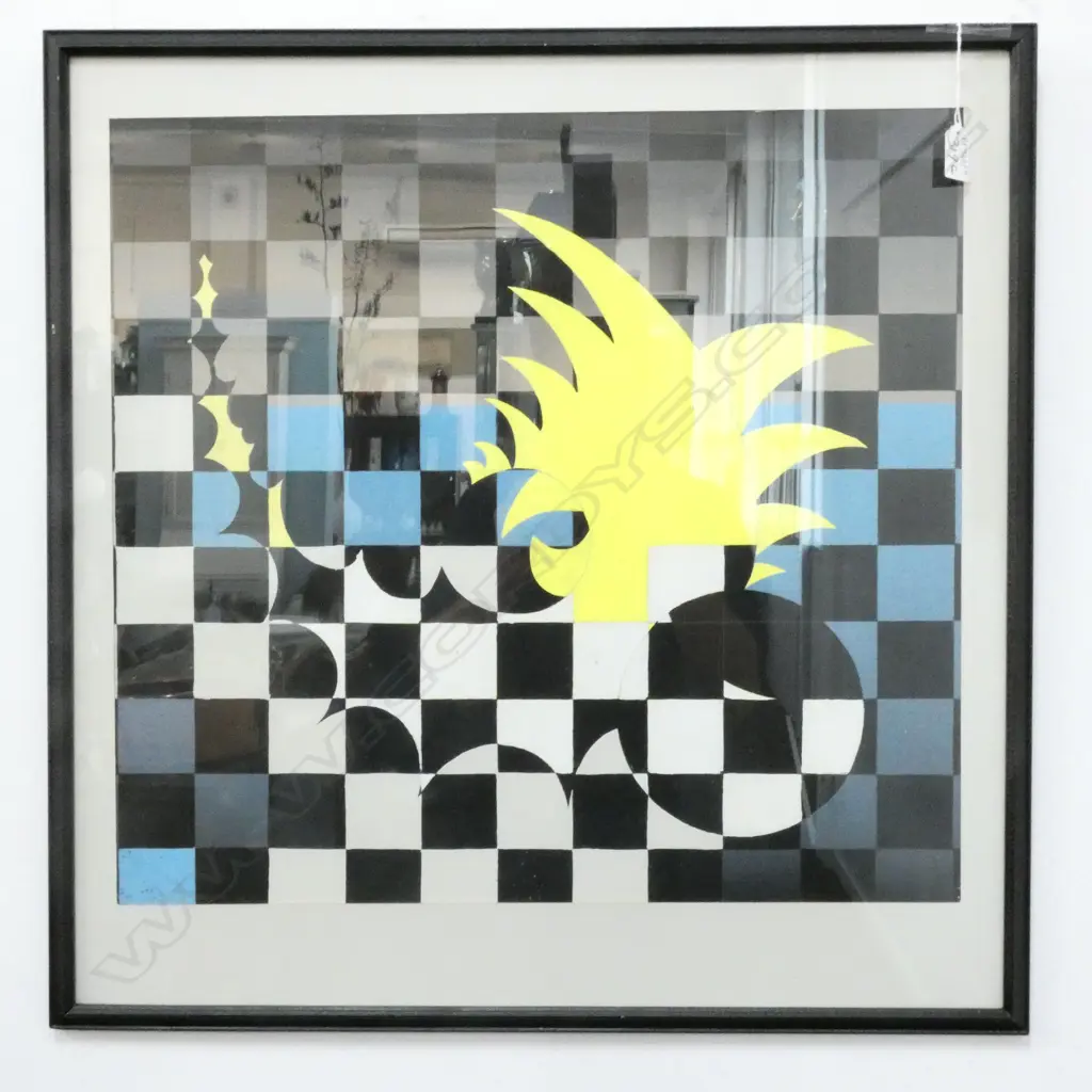 LLOYD HILLYER ABSTRACT OIL ON BOARD 565 X 525MM Image 1++