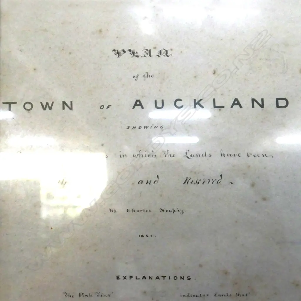 FRAMED PRINT OF AUCKLAND TOWN PLAN 1851 Image 1++