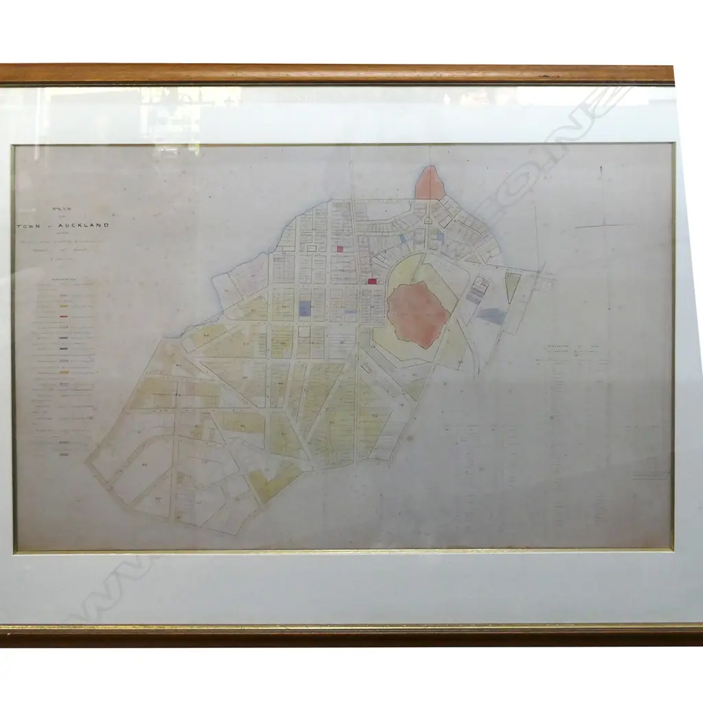 FRAMED PRINT OF AUCKLAND TOWN PLAN 1851 Image 1++