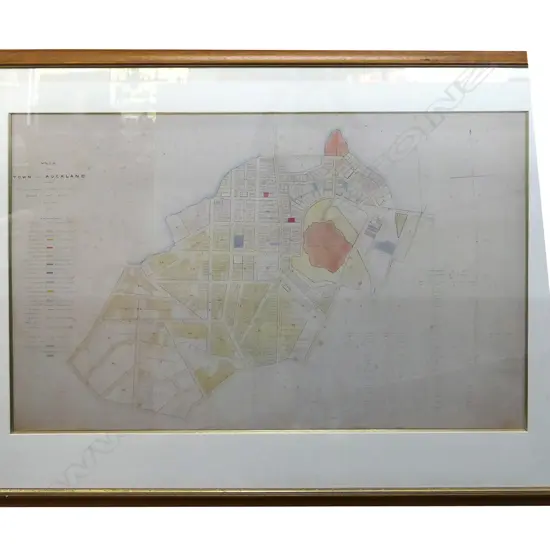 FRAMED PRINT OF AUCKLAND TOWN PLAN 1851