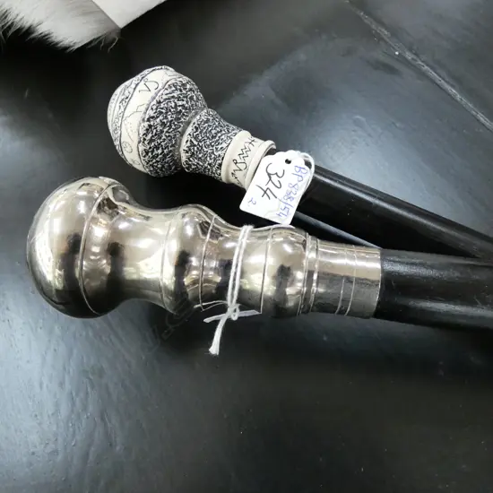 2 NOVELTY WALKING STICKS; COMPASS & CAPRICORN L. 915MM