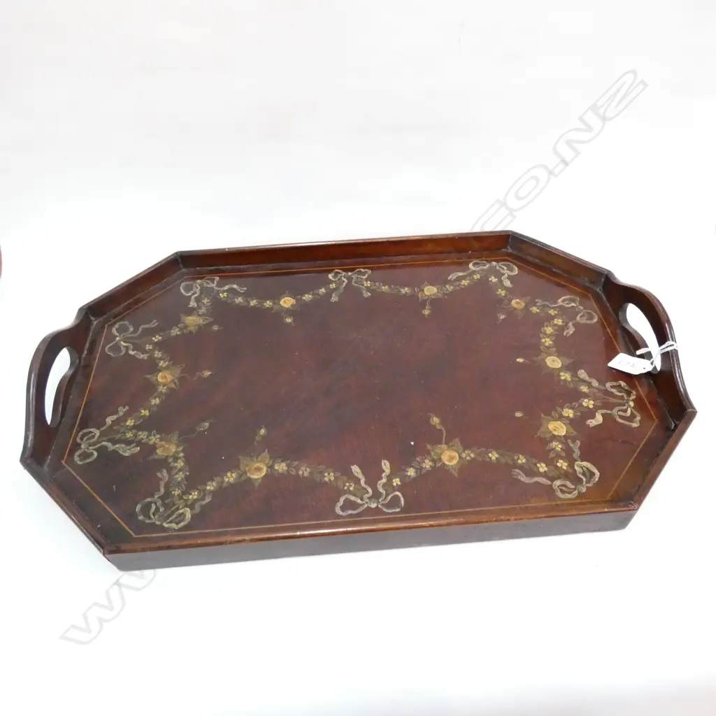 PAINTED MAHOGANY TRAY L. 565MM Image 1++