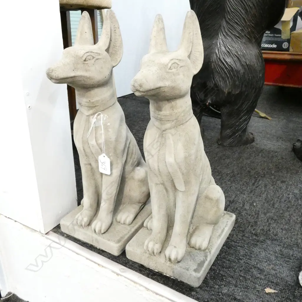 PR FINE CONCRETE PHOROAH DOGS GARDEN STATUES Image 1++